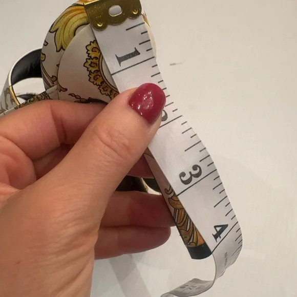 Authentic Versace Gold and White western baroque Patterned Heels - Picture 7 of 9